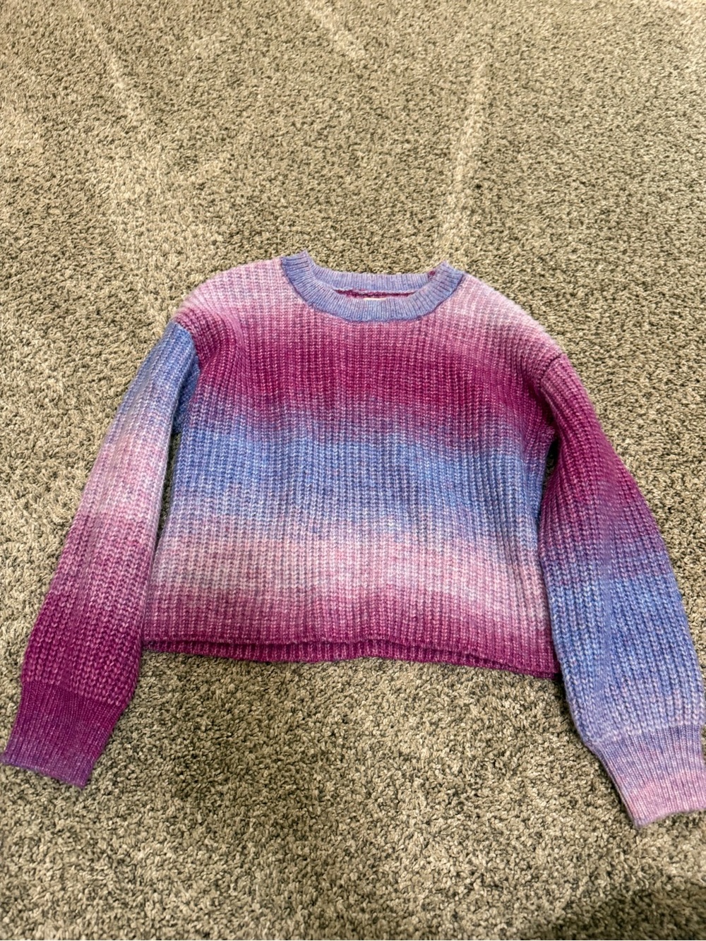 SO Ombre Crewneck Sweater in Pink, Purple and Blue Hues